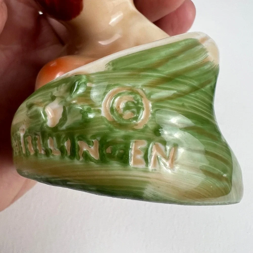 VTG Van Tellingen Salt Pepper Shakers 1940s Mermaid Sailor Kissing Ceramic 4in